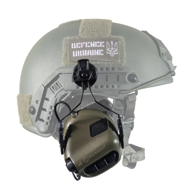 4 - Активні тактичні навушники з мікрофоном Earmor M32H MOD3 Helmet Version Олива