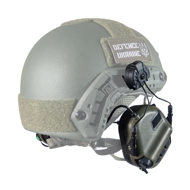 5 - Активні тактичні навушники з мікрофоном Earmor M32H MOD3 Helmet Version Олива