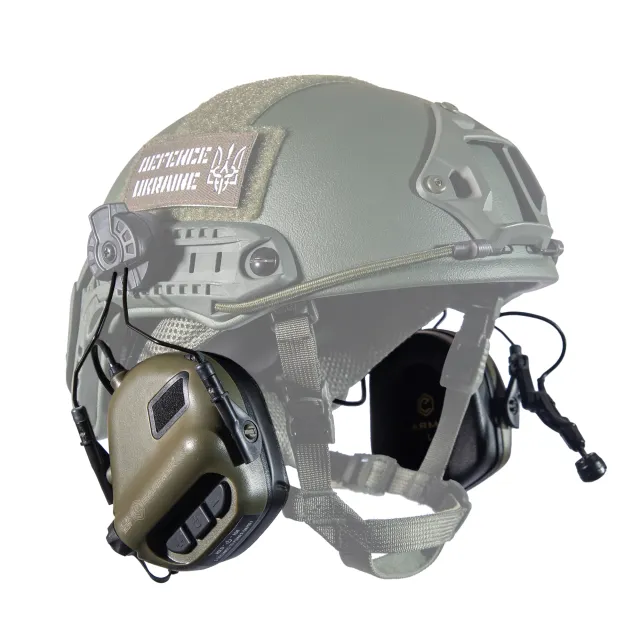 3 - Активні тактичні навушники з мікрофоном Earmor M32H MOD3 Helmet Version Олива