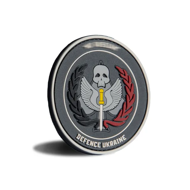 2 - ПВХ Патч (шеврон) “TASK FORCE 141” DEFENCE UKRAINE. Сірий