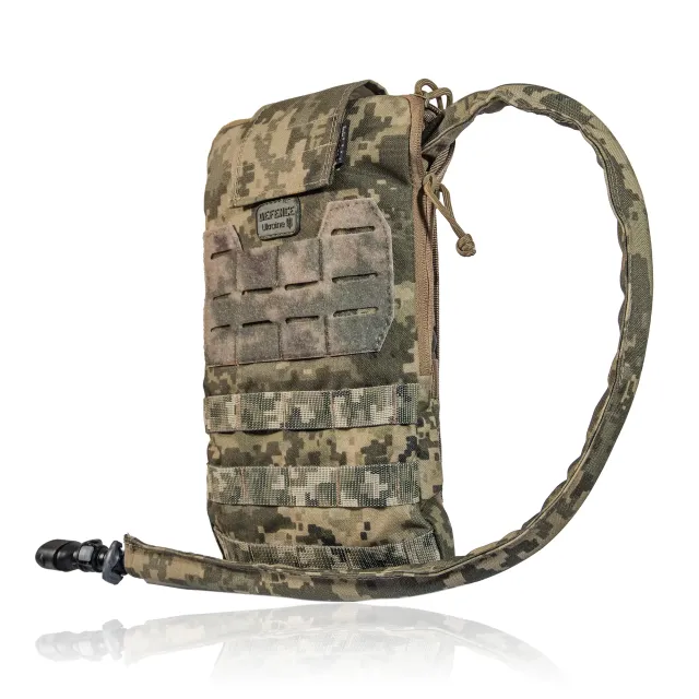 4 - Тактичний Рюкзак-Підсумок під Гідратор на 2 л. Кріплення Molle. Cordura 1000D. Піксель