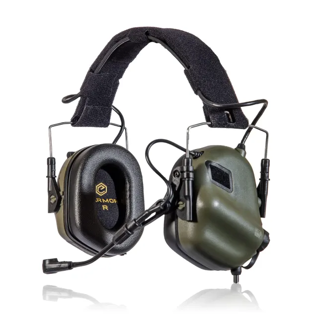 1 - Активні тактичні навушники з мікрофоном Earmor M32 Plus MOD3 Helmet Version Олива