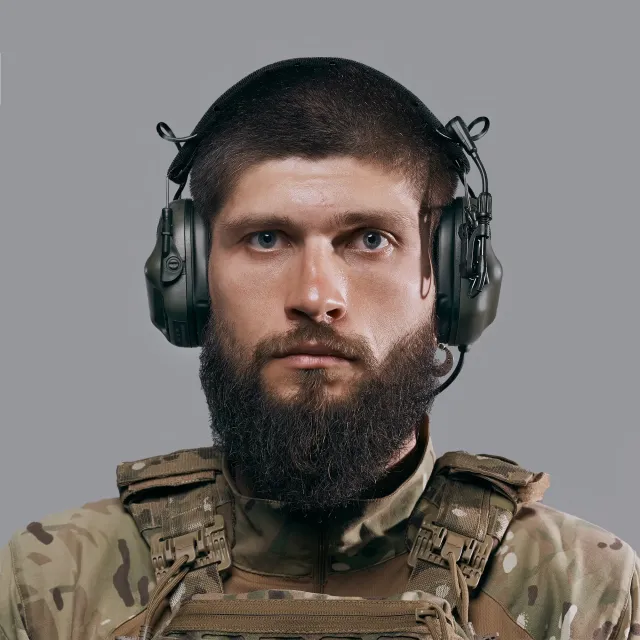 4 - Активні тактичні навушники з мікрофоном Earmor M32 Plus MOD3 Helmet Version Олива