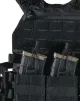 13 - Плитоноска TUR PRO Скелетон, 3 підсумки для AK/AR з системою швидкого скидання. Molle. Колір Чорний.