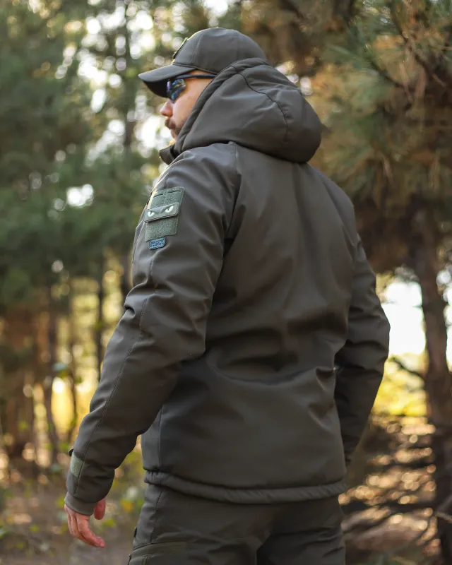 12 - Куртка тактична Softshell ХАНТЕР. Осінь-Весна Олива. Розмір S (40-42)