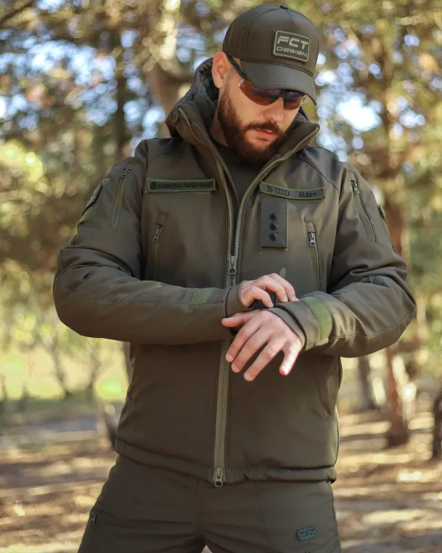 11 - Куртка тактична Softshell ХАНТЕР. Осінь-Весна Олива. Розмір S (40-42)