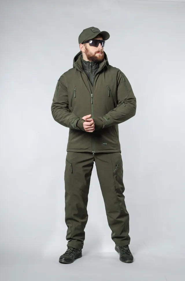 3 - Куртка тактична Softshell ХАНТЕР. Осінь-Весна Олива. Розмір L (48-50)