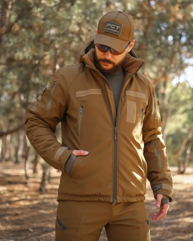 2 - Куртка тактична Softshell ХАНТЕР. Осінь-Весна Койот. Розмір S (40-42)