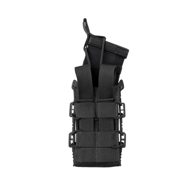 2 - Одинарний пластиковий підсумок під магазини AK\AR. Cordura 1000D. Molle. Чорний