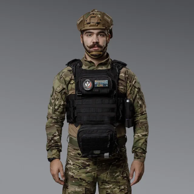 3 - Нагрудный админ-подсумок. MOLLE. Тактический подсумок. Черный