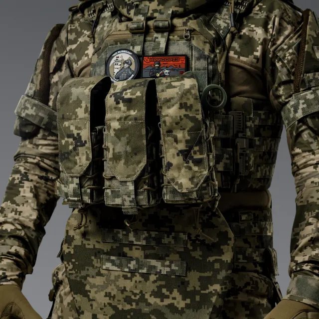 3 - Подвійний закритий підсумок під магазини AK\AR. Cordura 1000D. Molle. Піксель