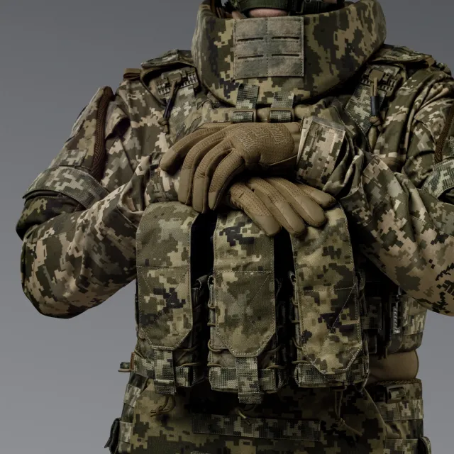 6 - Подвійний закритий підсумок під магазини AK\AR. Cordura 1000D. Molle. Піксель