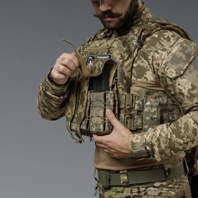 3 - Одинарний закритий підсумок під магазини AK\AR. Cordura 1000D. Molle. Піксель