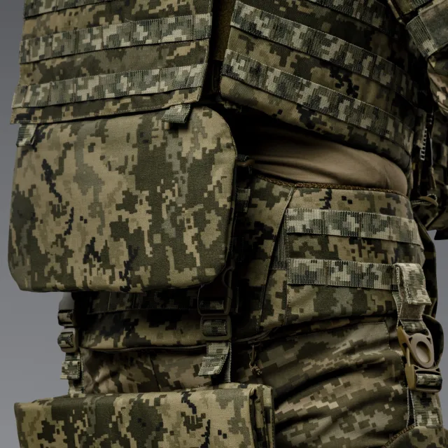 3 - Балістичний захист попереку 2-го класу захисту. CORDURA 1000D. Піксель