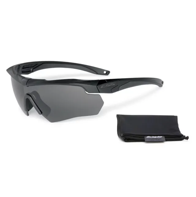 3 - Балістичні захисні окуляри ESS® Crossbow One Black з лінзою Smoke Gray